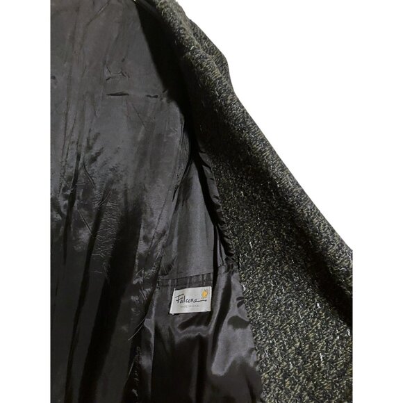 Vintage Falcone Tweed Overcoat 42 Coat Double Breasted USA Minimalist Capsule - Picture 6 of 14